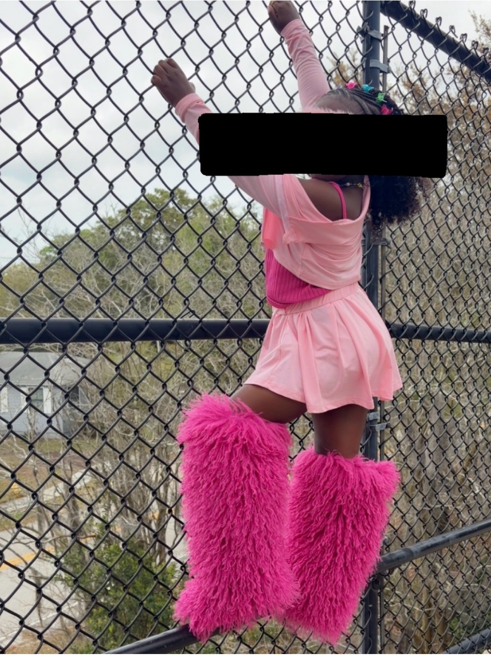 Over the knee fur boots